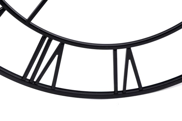 Stor väggklocka i metall, 80 cm diameter, svart