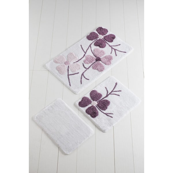 Akryl Badmatta Set (3 delar) Kircicegi - Rosa