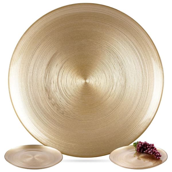 Elegant gyldent glasfad til måltider og snacks