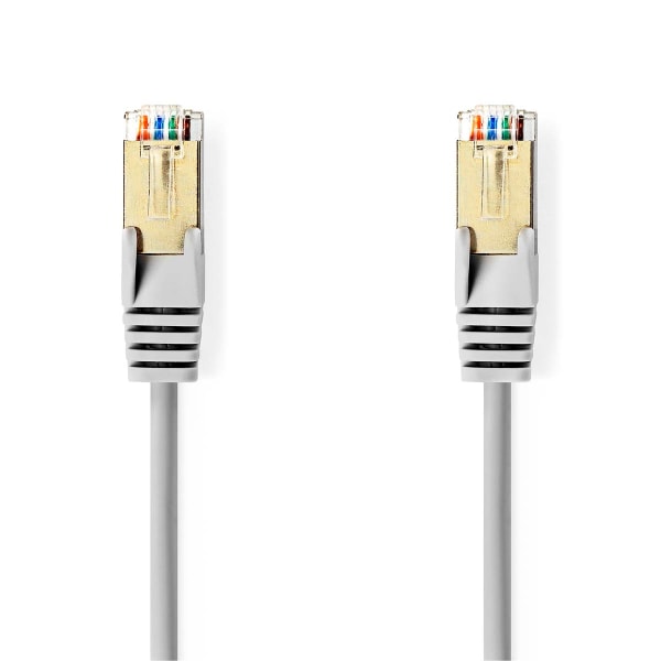 CAT5e verkkokaapeli | SF/UTP | RJ45 uros | RJ45 uros | 15.0 m | Pyöreä | PVC | Harmaa | Kirjekuori