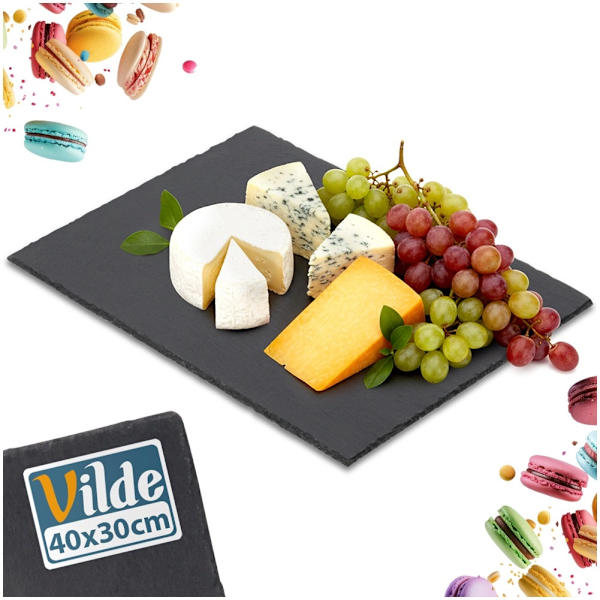 Serveringsbakke i stenskifer, rektangulær 40x30 cm