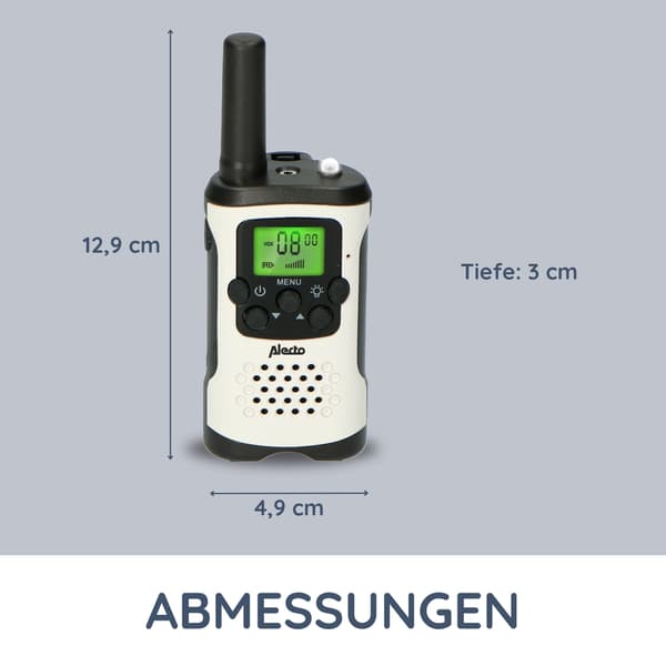 Walkie-talkie-set med lång räckvidd, 2-pack, 7 km räckvidd, 8 kanaler