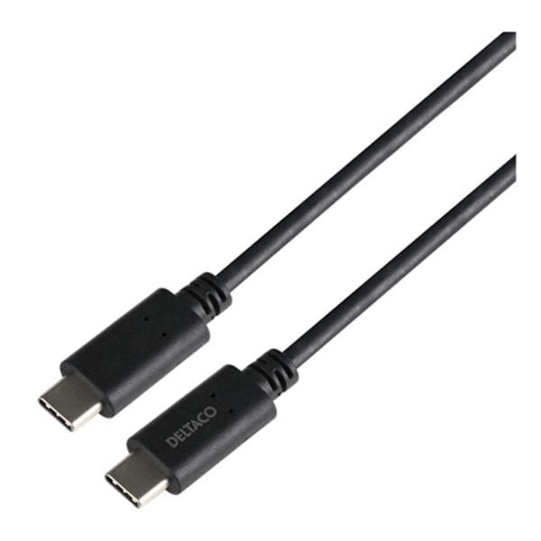 DELTACO USB4 -kaapeli 40 Gbps USB-C - USB-C, 240 W, 0,8 m, LSZH - musta