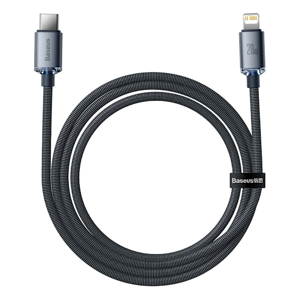 USB - Lightning-kabel för snabb laddning och dataöverföring, 1,2 m, svart