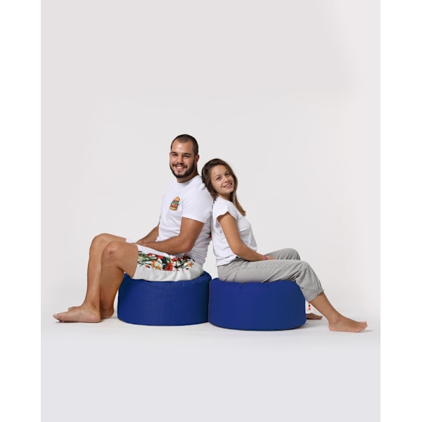 Garden Pouff Pyöreä Pouf - sininen