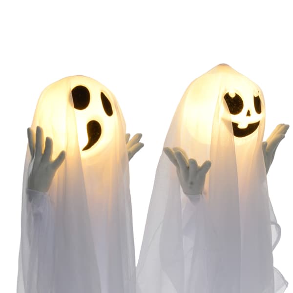 Halloweendekoration – 3 lysande spöken, rörelsesensor, 54x10x60 cm