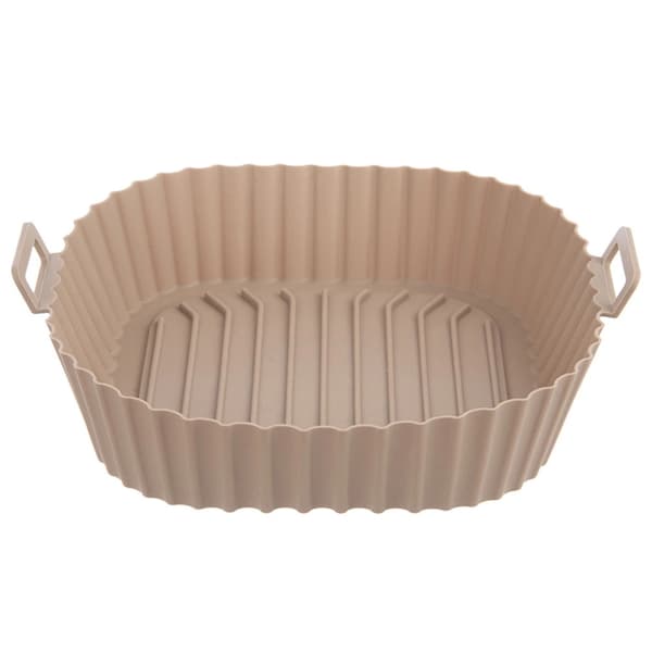 Silikoneforing til airfryer, genanvendelig, 22 cm, beige