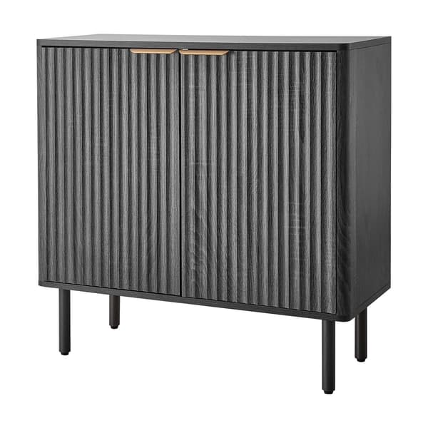 Kaffebarskab – Riflet ladedør, sort, 80 cm