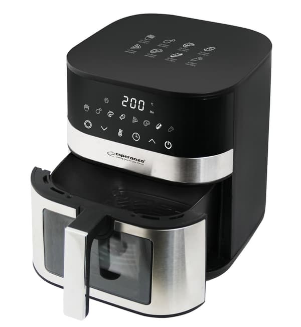 Airfryer 5L med fönster, 8 program, oljefri matlagning