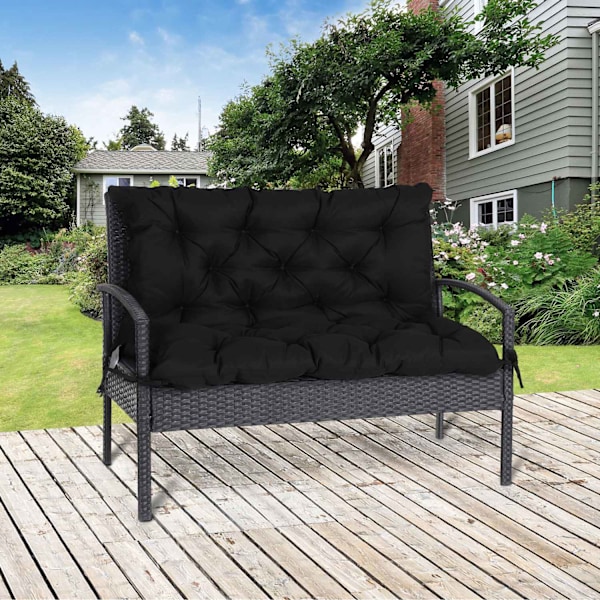 3 personers bænkhynde 100x98x8 cm bænkhynde med stropper, sædehynde, udendørs/indendørs stolehynde, sædehynde, sædehynde, bænkhynde til havemøbler, ve