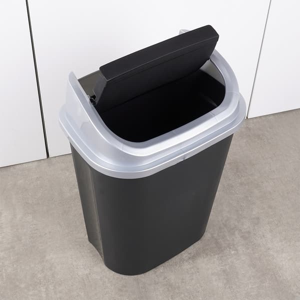 Soptunna 25L, hållbar, mörkgrå, vippbart lock