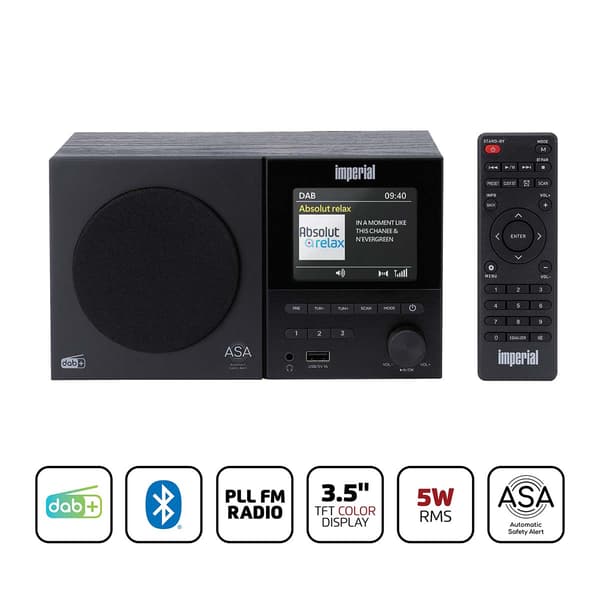 DAB+/FM-radio med Bluetooth, USB, väckarklocka
