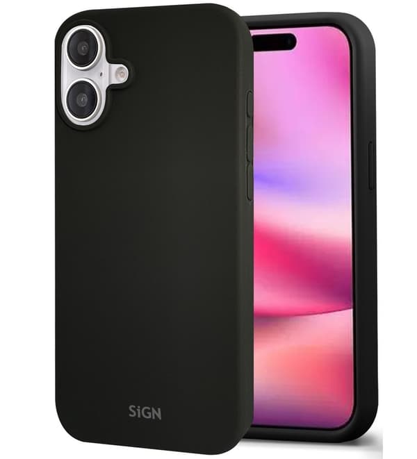 Liquid Silikonfodral till iPhone 16 Plus - Svart