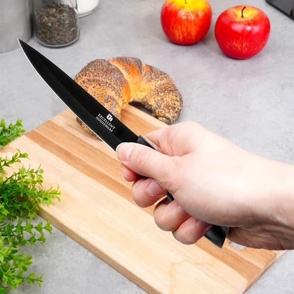 Køkkenkniv stål sort 23 cm