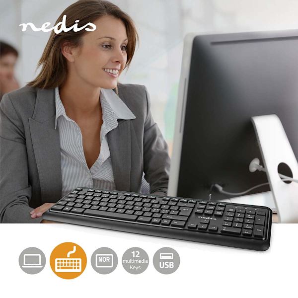 Wired Keyboard | USB-A | Multimedia | QWERTY | ND layout | Numerisk tastatur