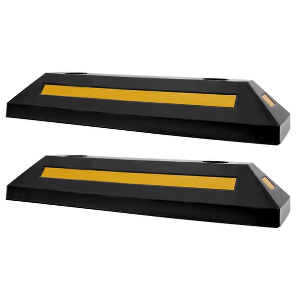 Parkeringsstopp i gummi, 2-pack, 548 mm reflekterande