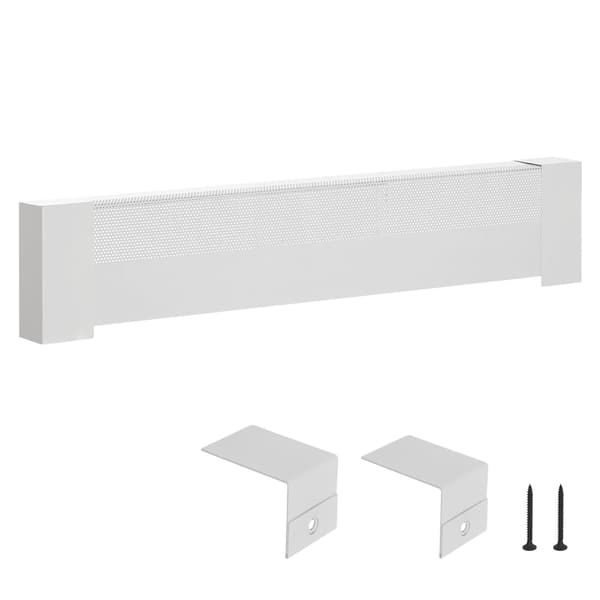 Udskiftning af dæksel til fodpanelvarmer, 90 cm stål, hvid