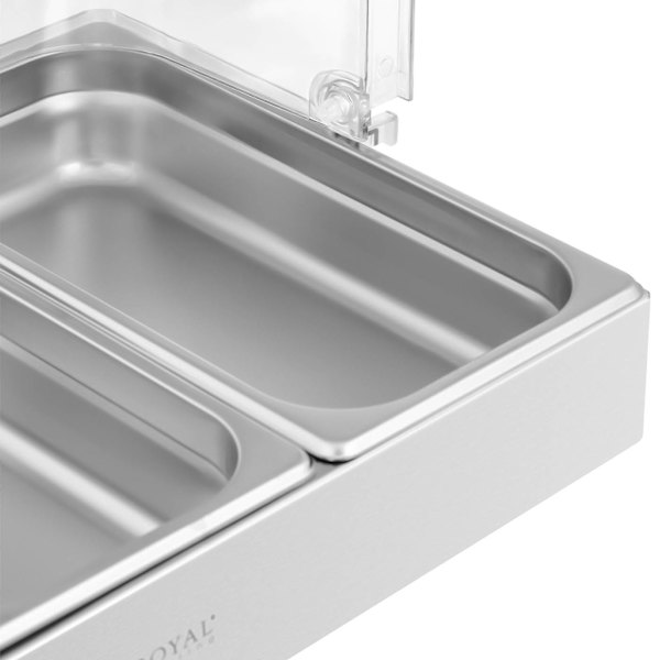 Aamiaisbuffet-näyttö rolltop-kannen kanssa 3x GN 1/3 3x 2,6 l