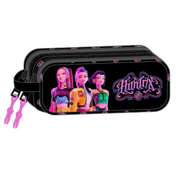 KPop Demon Hunters Negra 3D dobbelt penalhus
