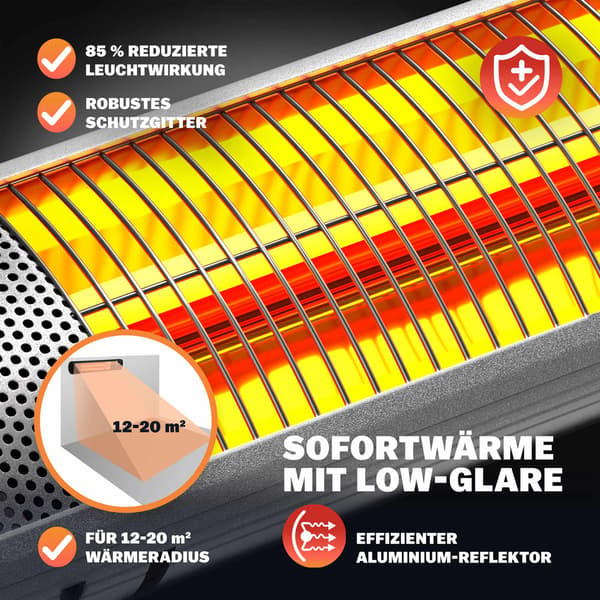 3000W Silver Infraröd Terrassvärmare, Utomhusbruk