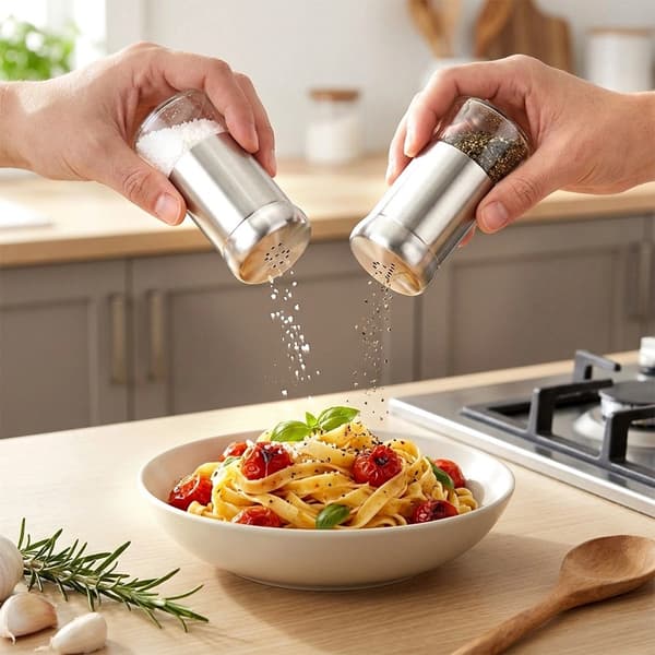 Salt- och pepparkar i glas, set, 140 ml, 2 delar