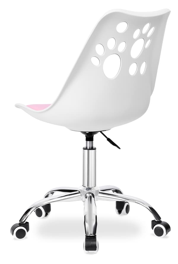 Barnsnurrstol, Rosa-Vit, Ergonomisk, Justerbar