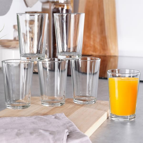 Seks glas 200 ml: Tykt, klart glas til drinks