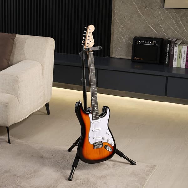 Stativ för gitarr, hopfällbart och justerbart 94–122 cm