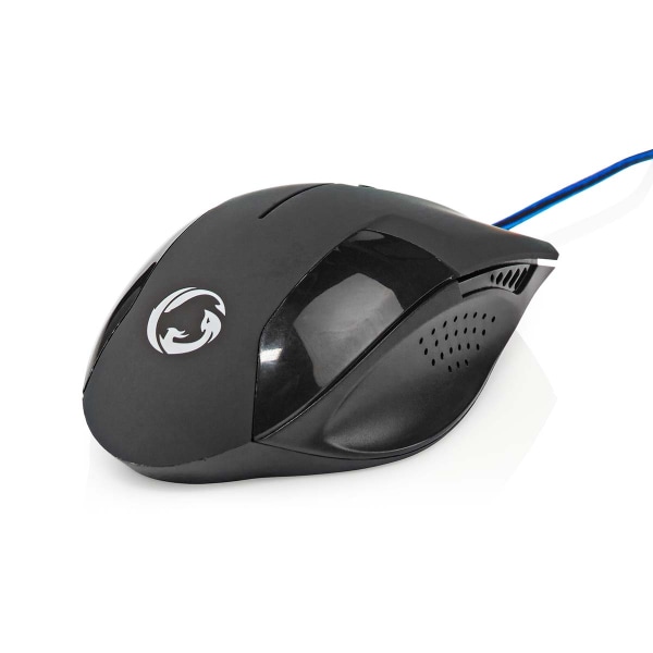 Gaming Mouse | Kabel | 1200 / 2400 / 4800 / 7200 dpi | Justerbar DPI | Antal knapper: 6 | Programmerbare knapper | Højrehåndet | 1.50 m | Uden Belysni