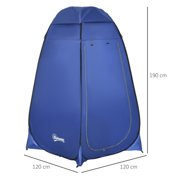 Pop Up Toaletttält Mobilt Camping Duschtält Omklädningstält Med Innerficka Duschkabin Vattentät Polyester Mörkblå 120 X 120 X 190 Cm