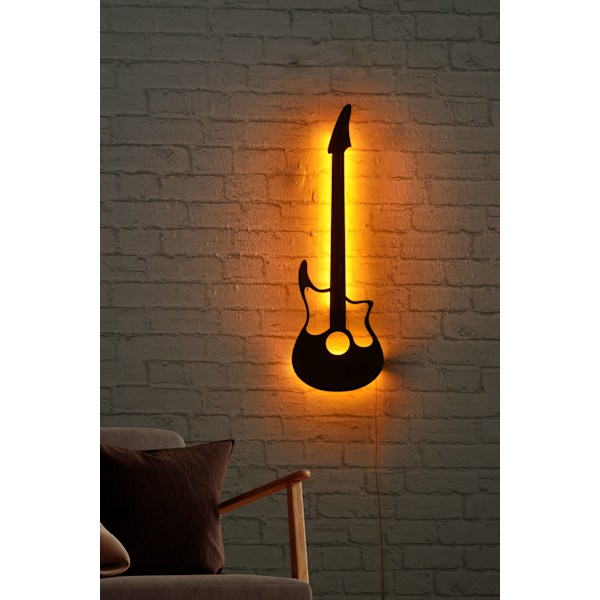 Dekorativ LED-belysningsgitarr - Gul