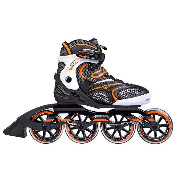 In-line skøjter, sort-orange, størrelse 41
