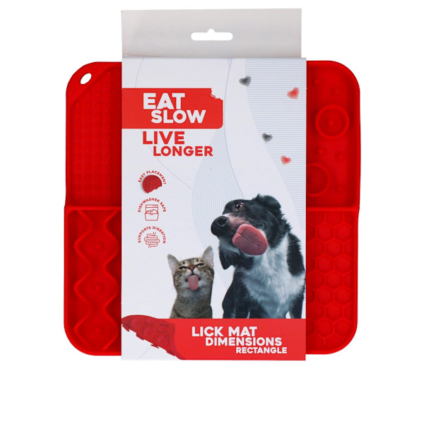 Syö Slow Live Longer Lick Mat Mitat Suorakulmio Punainen