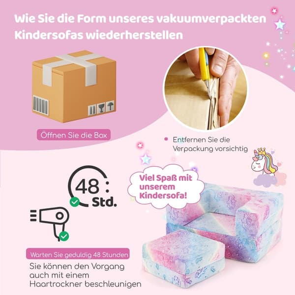 Modulär barnsoffa – Glow-in-the-Dark leksoffa, 71x53x34,5 cm