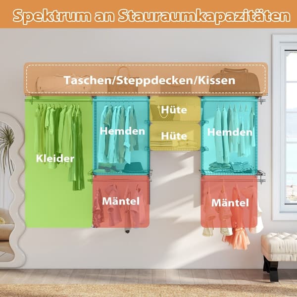 Udvidbart skabsorgansystem, 122-244 cm, hvid