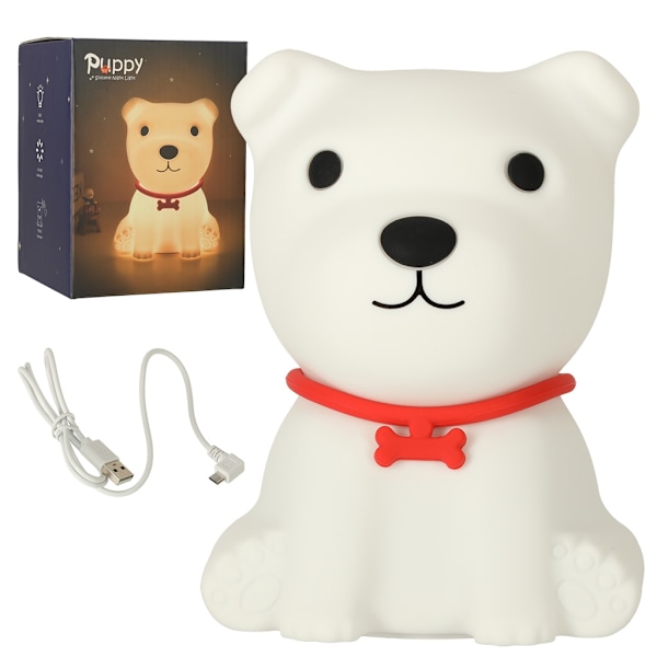 Silikon nattljus vit doggy