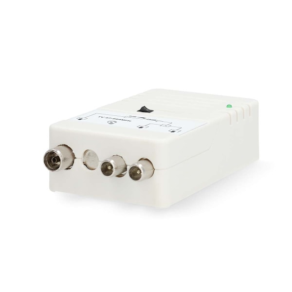 CATV forstærker | Forstærkning: 25 dB | 47 - 694 MHz | Antal udgange: 2 | Få kontrol | Hvid
