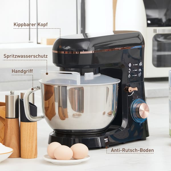 Stativmixer, 6 hastigheder, 5,5L rustfri skål, sort