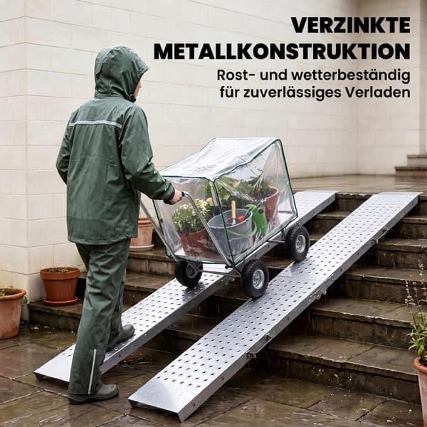 Hopfällbara lastramper i metall, set om 2, 400 kg kapacitet