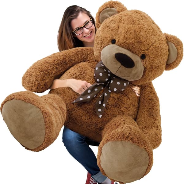 Brun kæmpe bamse, 150 cm, blød polyesterpels