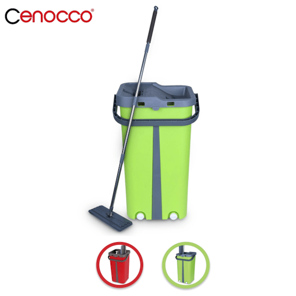 Cenocco CC-9077: Flat Mopp med Bucket Green