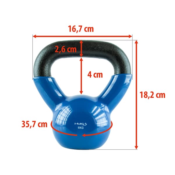 6 kg Støbejern Kettlebell – Blå