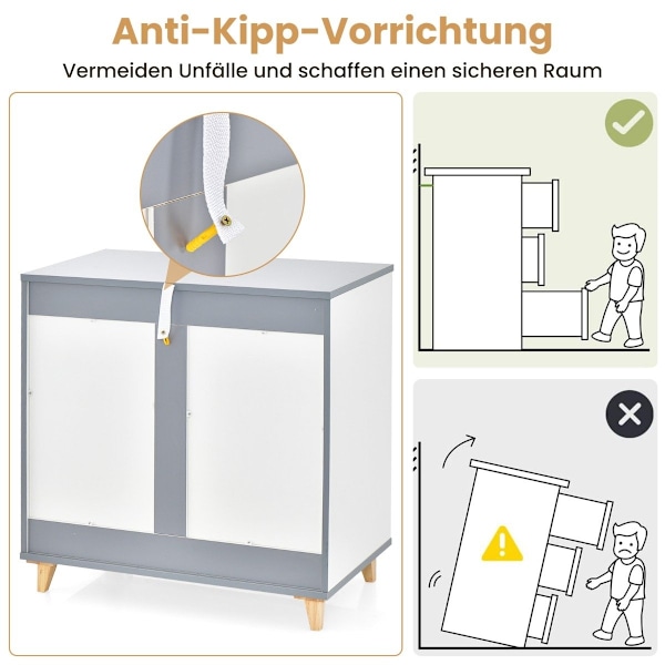 Moderne kommode med skuffer, skænkskuffeskab til soveværelse og garderobe, hvid