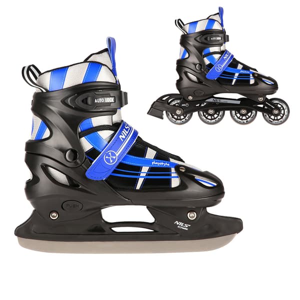 2-i-1 inline & skøjter, mørkeblå, størrelse L (39-42)