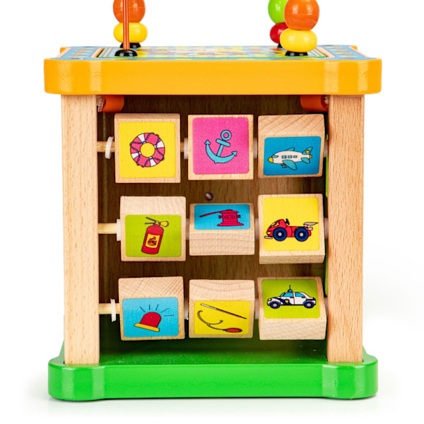 Puinen lajittelija koulutuskuutio + taulu mula Ecotoys