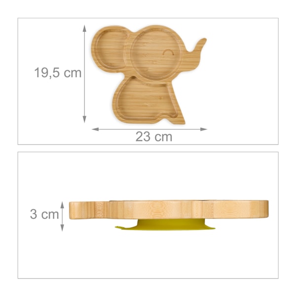 Vauvan lautanen imukupilla "Elephant"