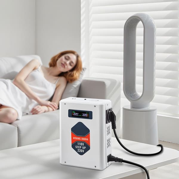 Step-up spændingsomformer 3000VA, 110V til 220V, USB, LCD