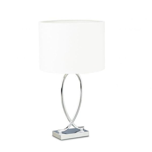 Bordlampe med skærm i sølvstof