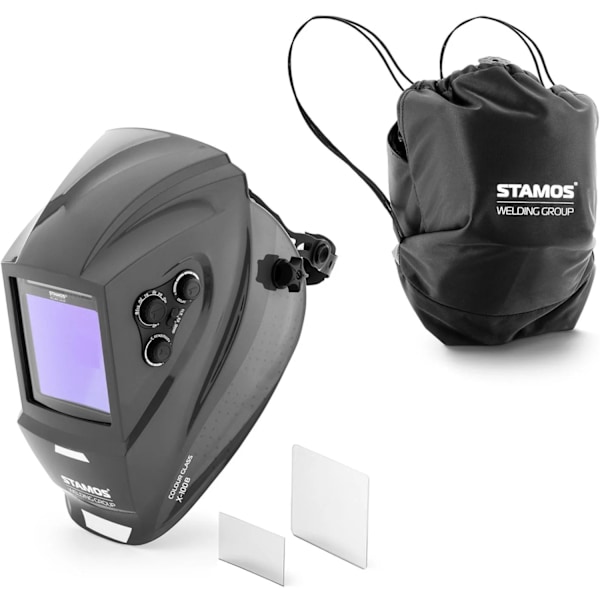 Automatisk svejsehjelm maske med et farvet felt FARVE GLAS X-100B