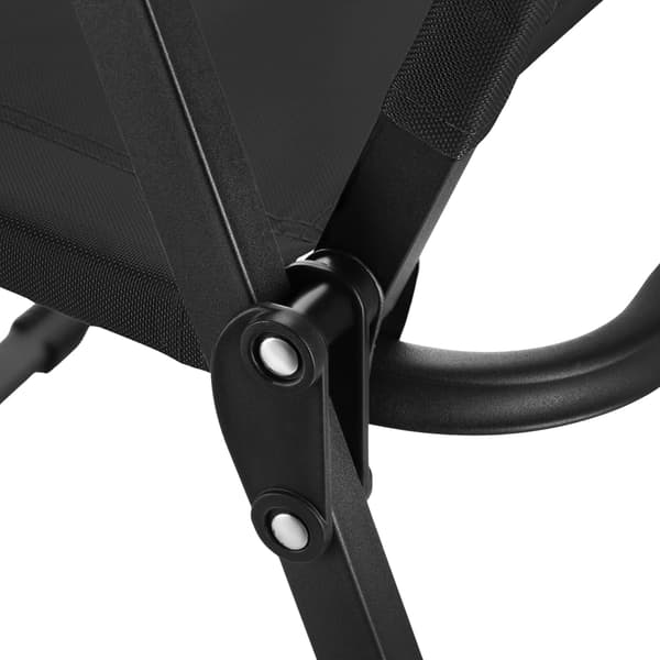 Svart fällstol, järnram, sits i 900D polyester